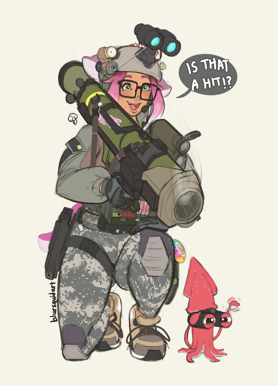 Example: $255 (coloured sketch + firearms/military gear)